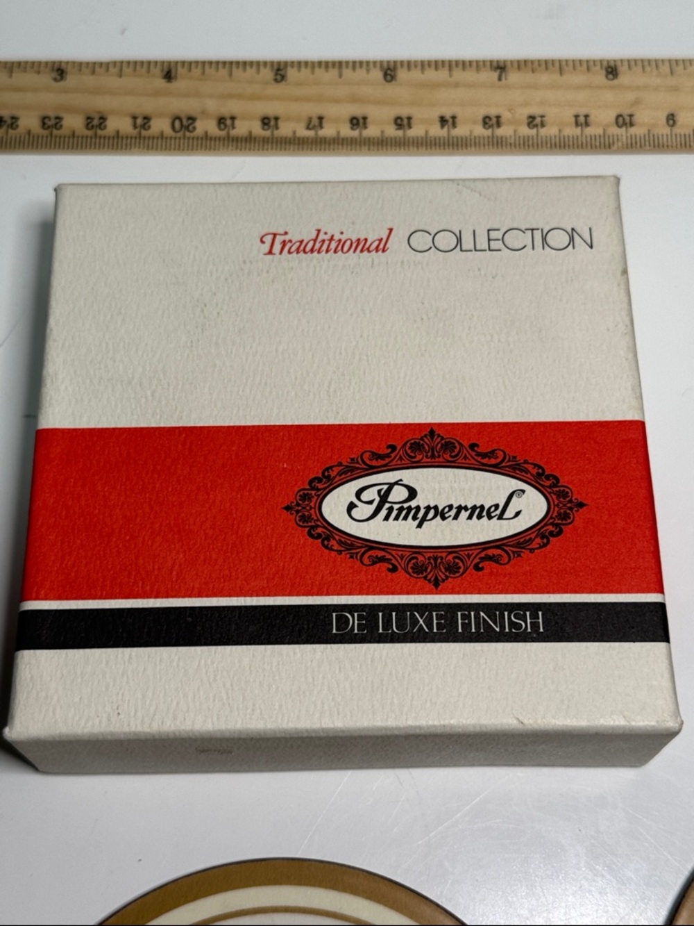 NIB 5 round Pimpernel Floral Coaster Set in Yellow, Purple & Cream England - Picture 2 of 6